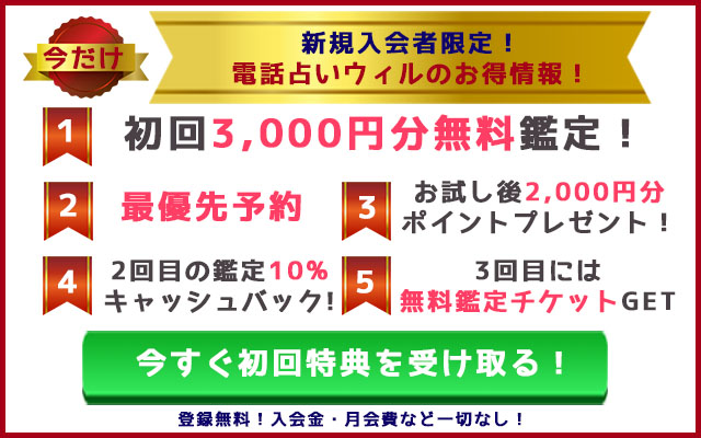 電話占いウィル特典情報